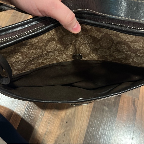 Coach Tan and Black Signature Shoulder Bag - Picture 13 of 13